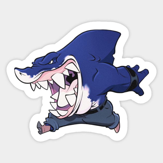 Ripper Shark Sticker by Mikeycomix